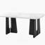 Table de salle à manger 63 po moderne en faux marbre - plateau en marbre noir / blanc avec pieds géométriques robustes, table de cuisine et de salle à manger élégante pour la maison, appartement, bureau, facile à assembler, blanc + noir-554736454