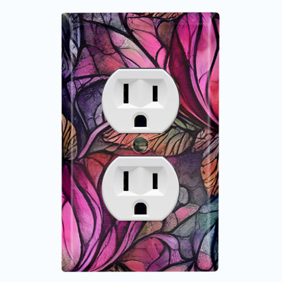 Dark Flower Roses Nature Themed 1 - Gang Duplex Outlet Standard Wall Plate