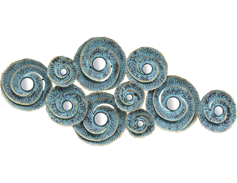 Distressed Teal Blue Wall Art Centerpiece