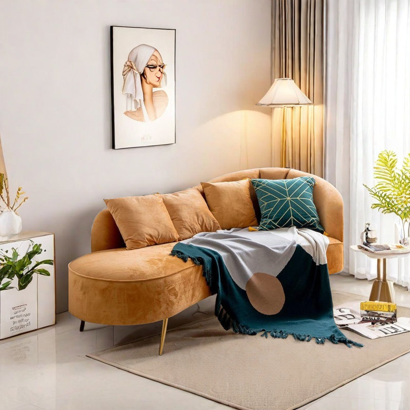 Chaise longue en tissu de qualité supérieure, Orienté à droite