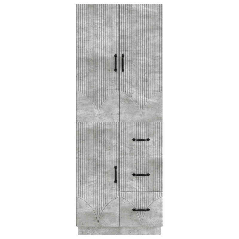 3 -Door 3 Storage Cabinet, Concrete Grey