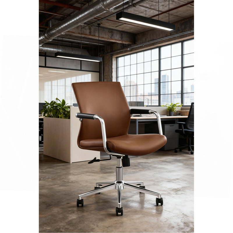 Chaise de bureau, Brun, Brun