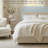 Soft Cream Style Boucle Cloud Bed With Led Light Adjustable Headboard And 4 Drawers-1796046788