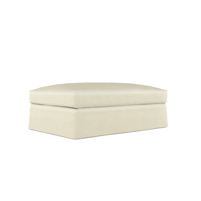 Repose-pieds Mulberry, Marron foncé, Cuir vieilli strié argenté