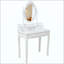Ensemble de bureau de coiffeuse Princess avec miroir et tabouret rembourré, coiffeuse en bois à 4 tiroirs, coiffeuse-99285119
