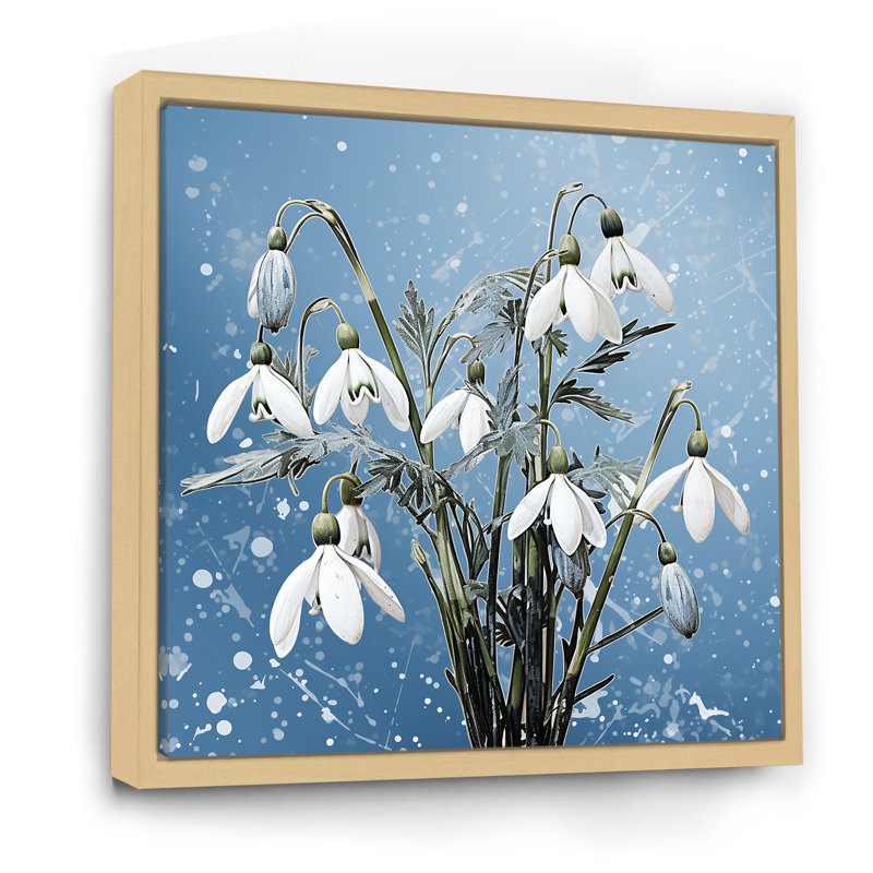 Minimalisme, photo de fleur de neige I - impression, H 24 po x l 24 po x P 1 po, Cadre naturel flottant