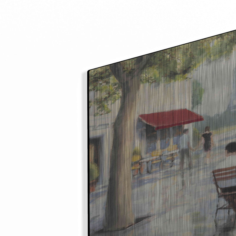 Lark Manor ™ «Relaxing at the Cafe II» par James Wiens, art mural en métal, H 16 po x l 24 po