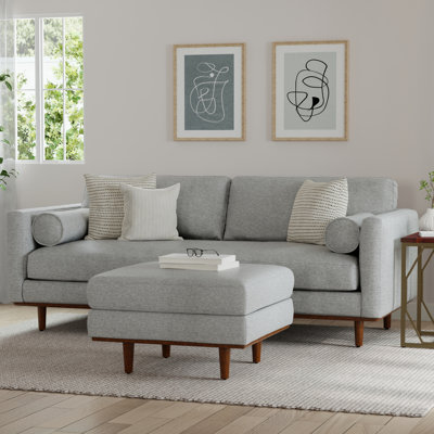 Morrison Sofa and Ottoman Set in Woven-Blend Fabric by Simpli Home