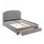 Mobilier de chambre à coucher avec cadre de lit capitonné en tissu et toile de jute gris anthracite-113432786-113432784