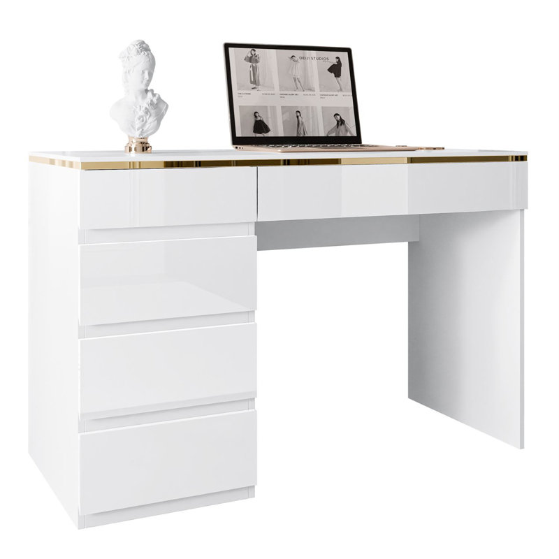 Desk AURORA with drawers, Gold