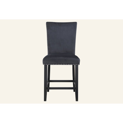 Ames 2pc Transitional Style Bar Stools, Dining Chair, Side Chair