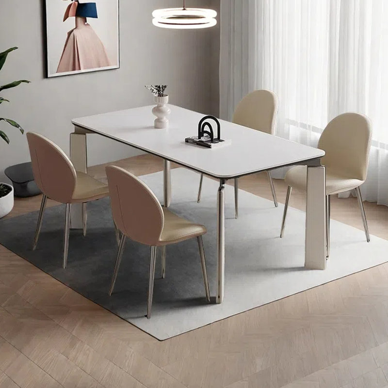 Table de salle à manger moderne, simple et légère de luxe, H 29,53 po x L 62,99 po x l 31,5 po