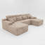 Canapé d'angle en velours chenille kaki en forme de U, canapé modulaire moderne et minimaliste avec coussins décoratifs