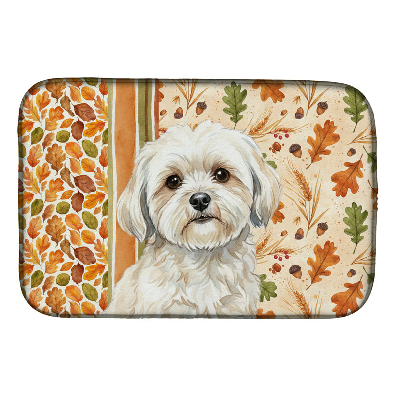 Tapis de vaisselle blanc Lhasa Apso Heirloom