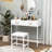 White Desk Set With 2 Drawers Modern Dressing Table With Stool -1075240930