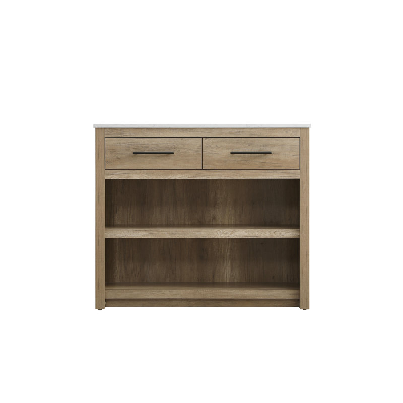 42 " W Kitchen Island, Natural Oak/Black