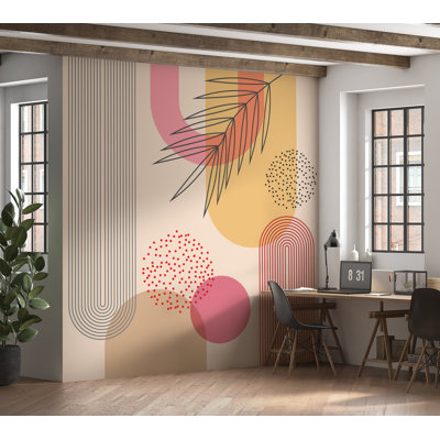 Peel & Stick Abstract Wall Mural - Mid Century Geometric