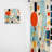 Arles Blue Orange Mid Century Abstract Retro - Mid-Century Curtain - Velvet Room Darkening - 1 Panel-1792243600