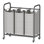 Trieur de linge 3 sacs, chariot de panier à linge avec roulettes verrouillables robustes et sacs amovibles, panier de rangement pour linge Panier à linge, gris