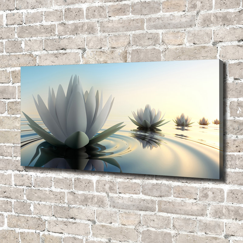 Lotus Flower - No Frame Print on Glass, Canvas, 70cm H x 140cm W x 2cm D