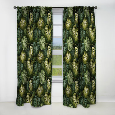Monstera Mirage - motif tropical - rideau floral - rideau occultant floral - 1 panneau