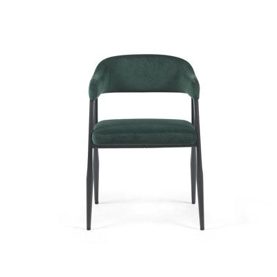 46.5cm H Velvet Upholstered Contoured Armchair
