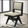 Chaises de salle à manger contemporaines 2 pièces en tissu gris clair avec accoudoirs rembourrés gris