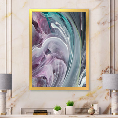 Turquoise et mauve liquide Flow Art IV - reproduction d'art moderne sur toile