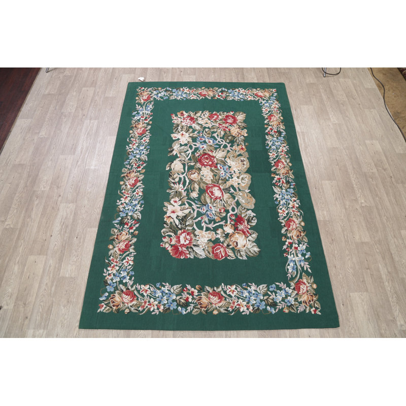 Tapis intérieur de la laine beige/ivoire 5 pi 10 po x 8 pi 7 po one-of-kind à la main noué la new Stanger