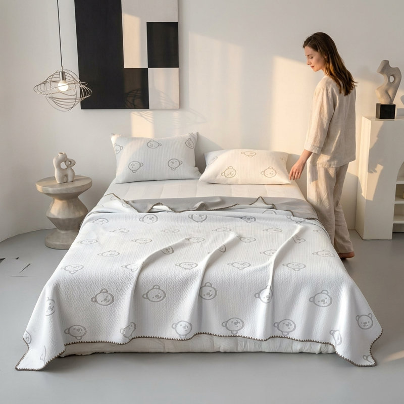 Couvre-lit ultra doux et rafraîchissant pour l'été, 150x200cm