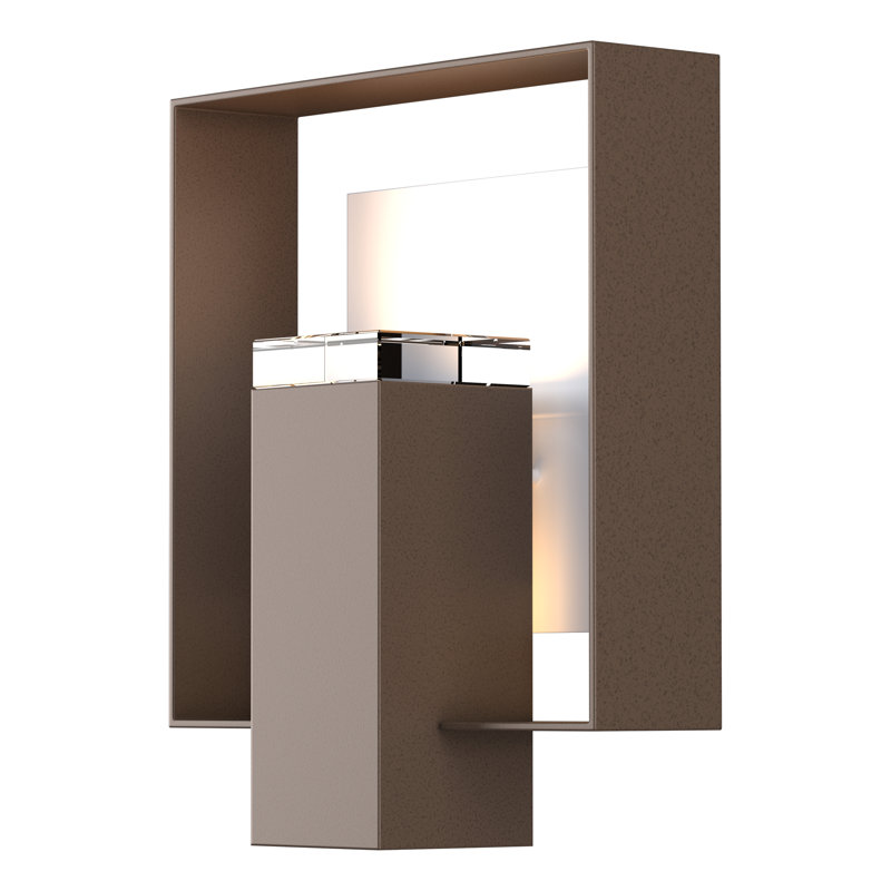 Shadow Box Outdoor Armed Sconce, 8.5" H x 7" W x 4" D, Natural Iron, Coastal Bronze