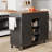 Kitchen Island On Wheels, Rolling Kitchen Island Cart With Drop Leaf And 2 Drawers, Mobile Kitchen Table Storage Cabinet With Tower Rack And Spice Rack For Dining Room, Kitchen, Black-1801666726