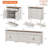 TV Stand For 100 Inch TV, 3-In-1 TV Console Table For 75/80/85/90 Inch TV, Entertainment Center With 5 Drawers And 4 Doors, Rustic White