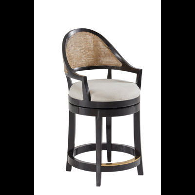 Modern History Swivel Upholstered Stool with Metal Frame