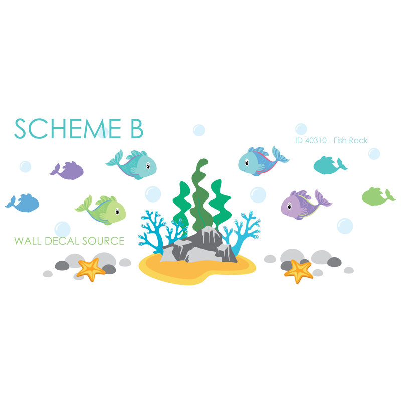 Nautical & Beach Non-Wall Damaging Wall Decal, Scheme B