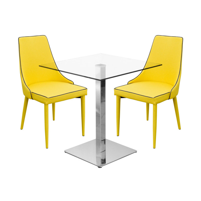Derose 2 - Person Dining Set, Yellow