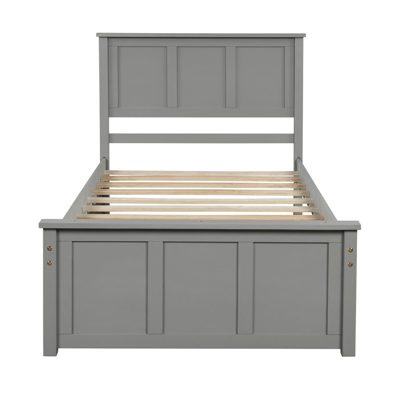 Platform Bed With Trundle, Gray