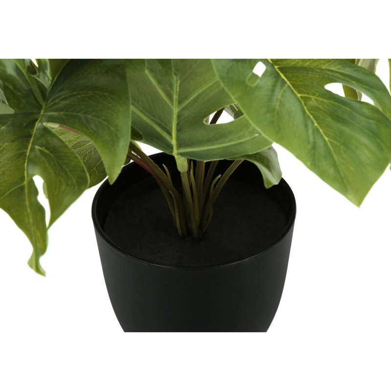 13 po de hauteur, 2 décorations d'intérieur, feuilles dans 4 pots noirs 2 plantes, décor de verdure