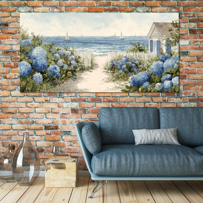  Art mural côtier, art de plage, art mural, art de plage, art mural de bord de mer pour les murs, grand prêt à accrocher 16 po x 32 po