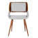 Almar Mid-Century Upholstered Dining Chair in Walnut Finish with Open Lower Back