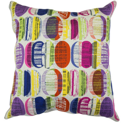 Coussin décoratif géométrique plumes Bencomo