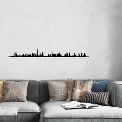 Élégant accessoire mural décoratif en métal, noir, 47,2 po x 5,1 po | Fabrication 100% métal, épaisseur: 0,06 po | Parfait pour la décoration intérieure, l'esthétique moderne, le design durable et durable, idéal pour le salon, le bureau ou le vestibule