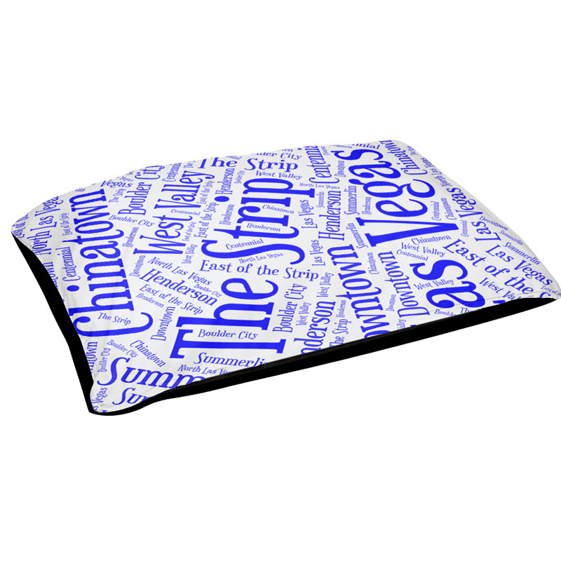 Oreiller rectangulaire designer, Petit L 28 po x l 18 po, bleu, Las Vegas