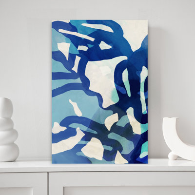 Flowing Waves Of Blue Movement II by Hazel J - Wrapped Canvas Print