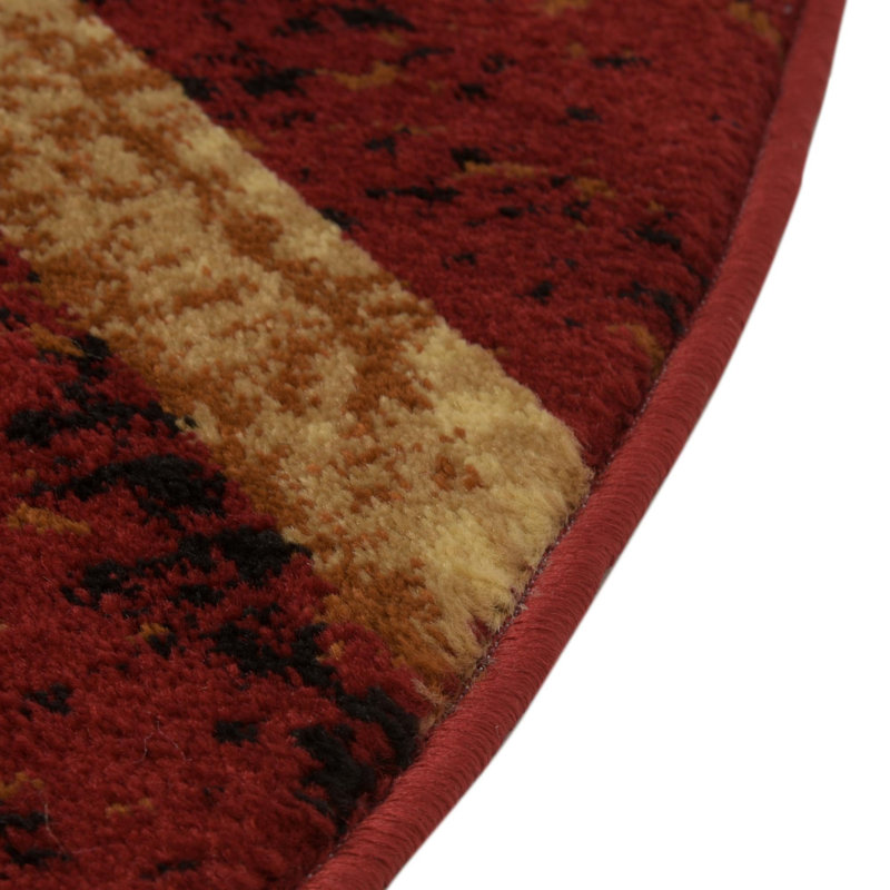 Tapis multicolore à motif géométrique Adetomiwa, Rond 4 pi 1 po