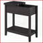 Table basse foncée à plateau rabattable étroit avec rangement - Gain de place pour le salon par HOMcom