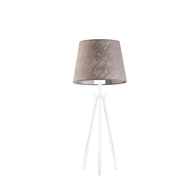 Addilyna Metal Tripod Lamp, Grey Melange, White
