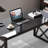 Justic Glass Top Metal Base Writing Desk