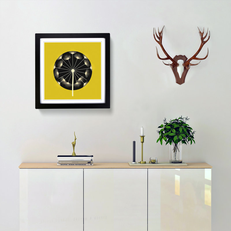 Dandelion Bauhaus No.2 - Framed Print, Black