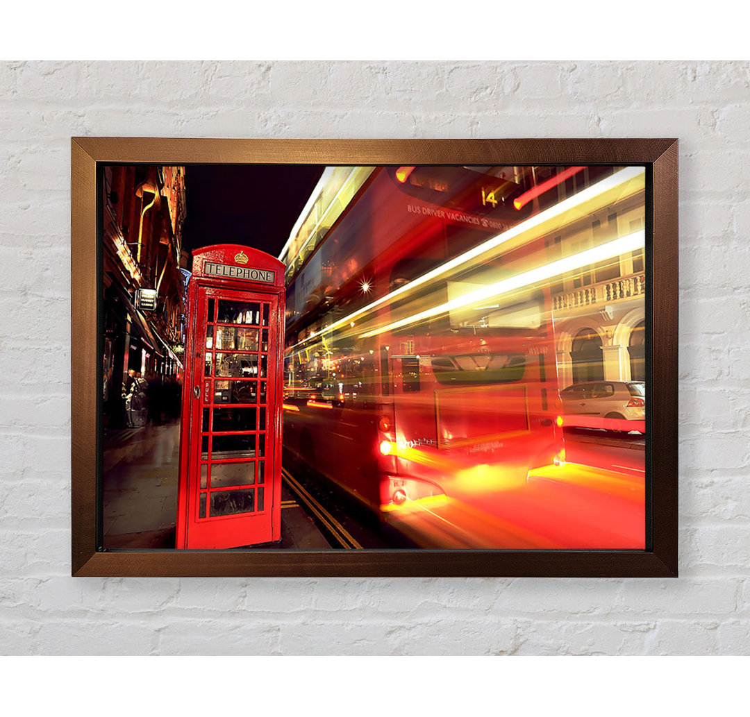 London Red Night Bus Unschärfe - Druck